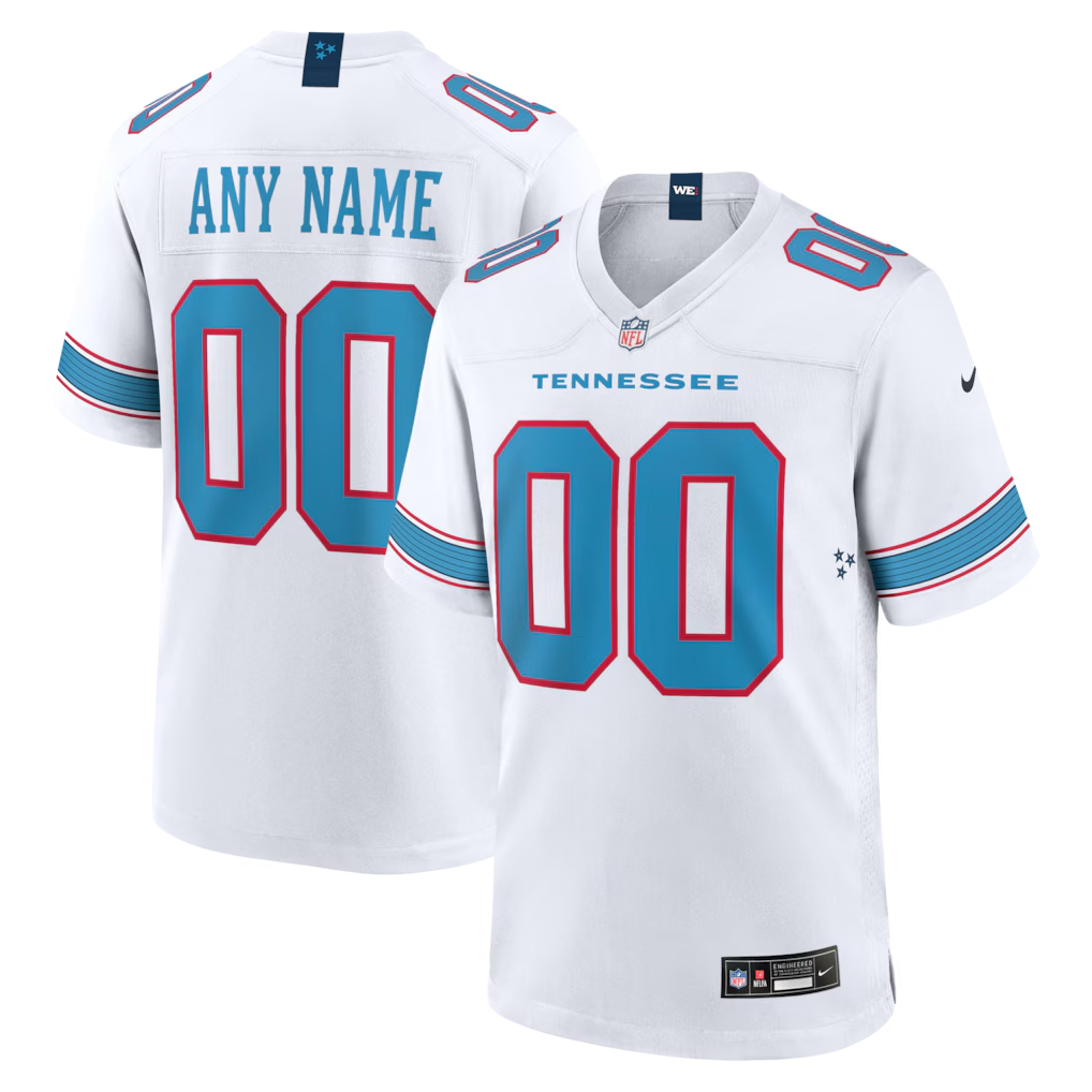 Custom Tennessee Titans White Game Jersey