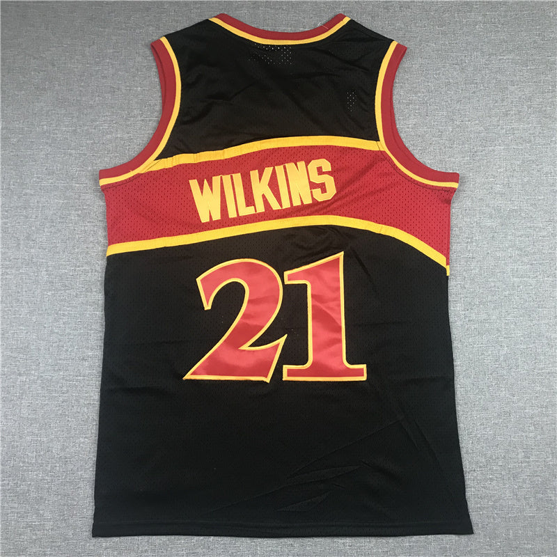 Atlanta Hawks Dominique Wilkins 1986-87 #21 Throwback - Embroidered Jersey