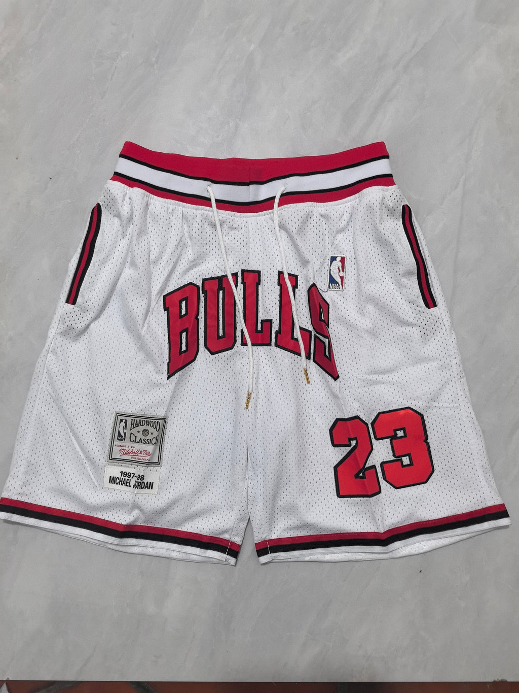 Chicago Bulls White Retro Pocket Shorts #23