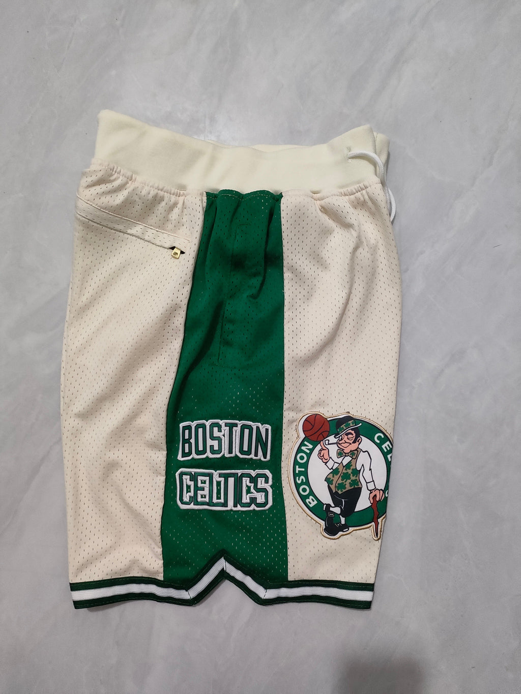 Boston Celtics Off-White Pocket Shorts