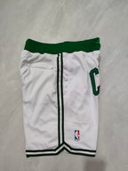 Boston Celtics White Regular Pocket Shorts