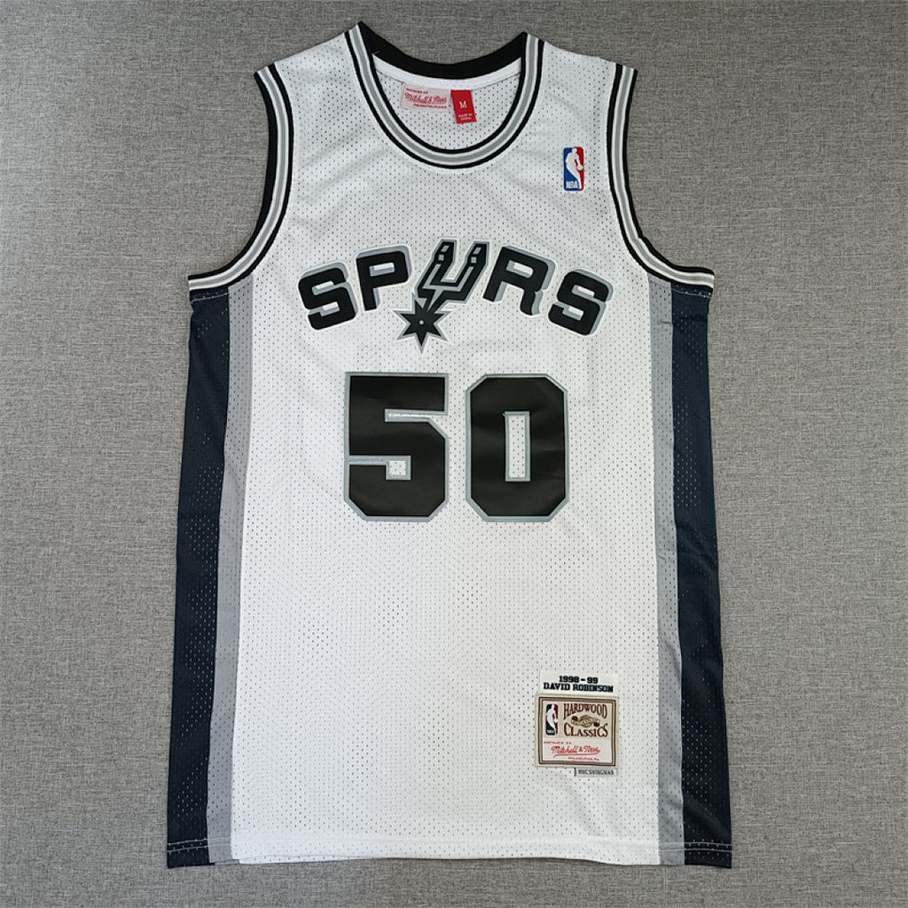 David Robinson #50 San Antonio Spurs 1998-99 white Throwback Embroidered Jersey
