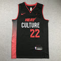 Jimmy Butler# 22 Miami Heat 2024 Black City Edition Swingman Embroidered Jersey