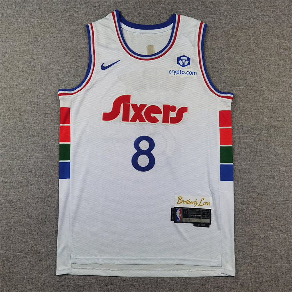 Paul George #8 Philadelphia 76ers White City Edition Swingman Embroidered Jersey