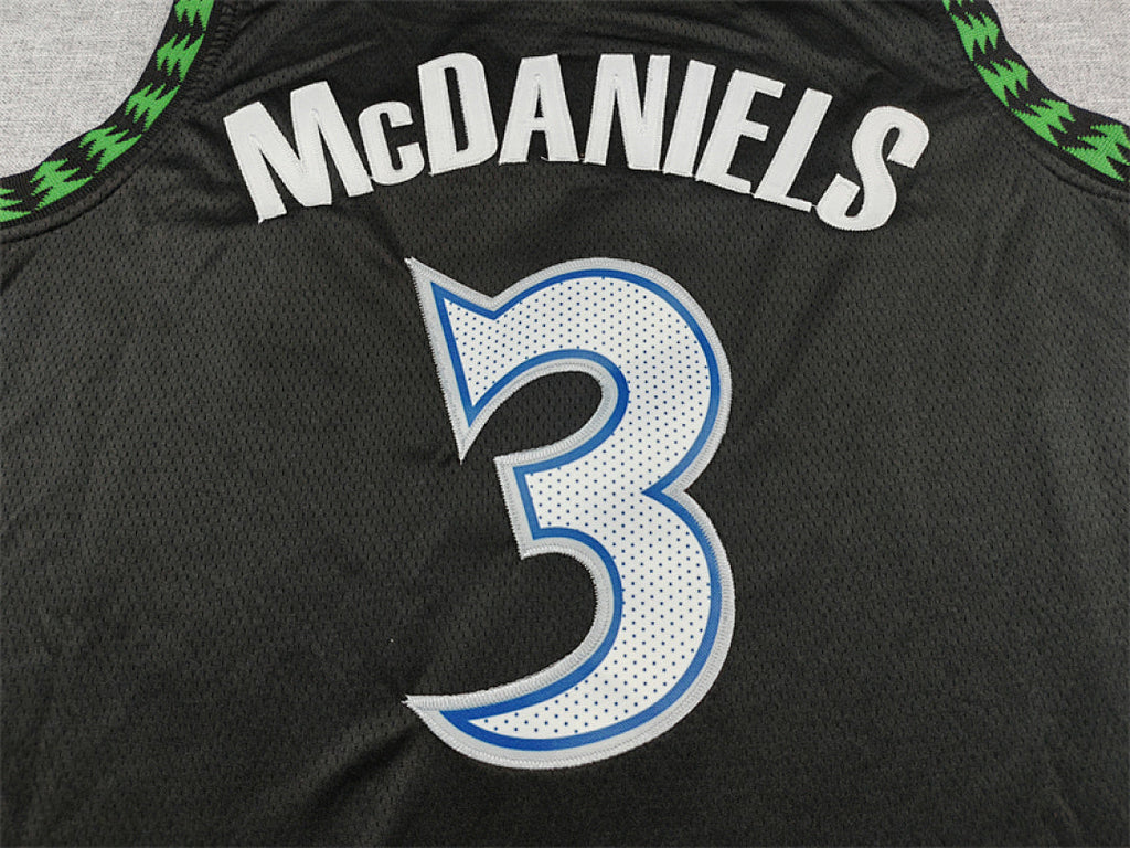 Jaden McDaniels #3 Minnesota Timberwolves 2026 Black City Edition Swingman Embroidered Jersey