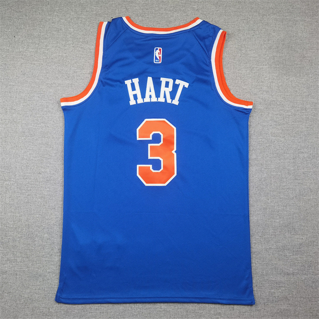 Josh Hart#3 New York Knicks Blue City Edition Swingman Embroidered Jersey