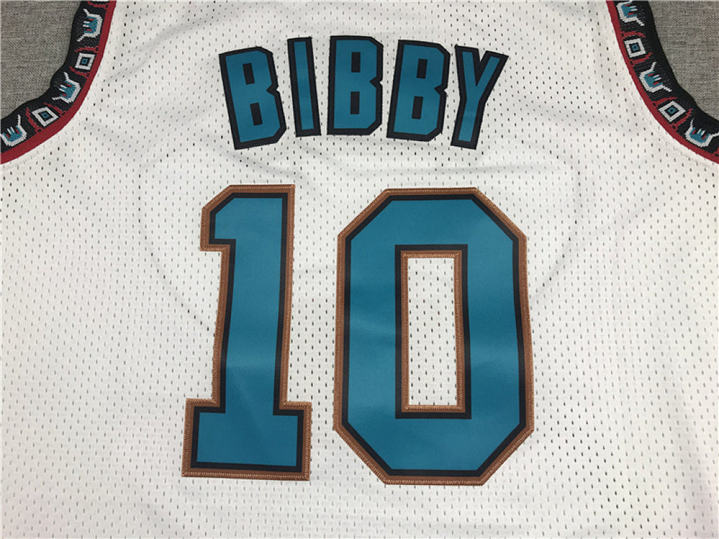 Mike Bibby# 10 Memphis Grizzlies 1998-99 White Throwback Embroidered Jersey