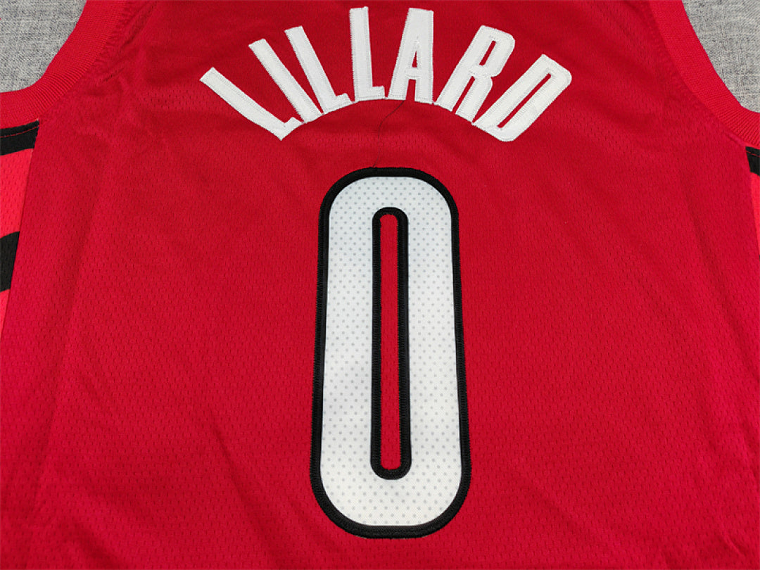 Damian  Lillard #0 Portland Trail Blazers Red  City Edition Swingman Embroidered Jersey