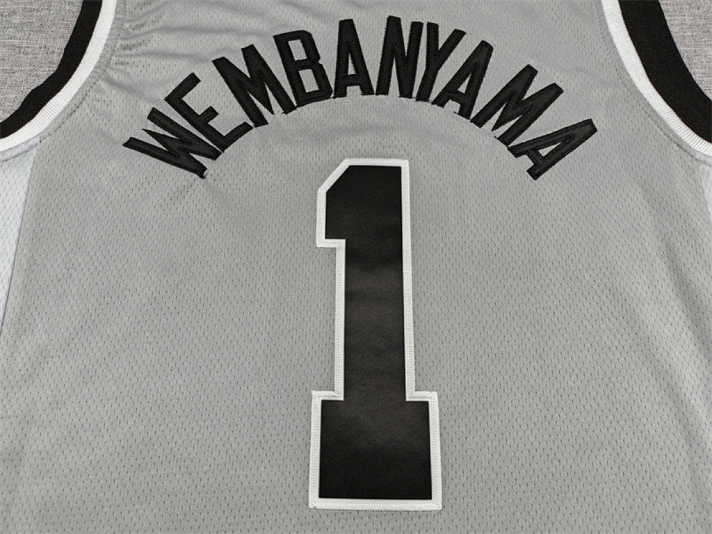 Victor Wembanyama #1 San Antonio Spurs Gray City Edition Swingman Embroidered Jersey  [Pre-Order]