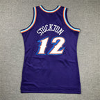 Youth John Stockton Utah Jazz #12 1996-97 Throwback Embroidered Jersey