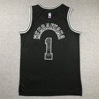 Victor Wembanyama #1 San Antonio Spurs Black City Edition Swingman Embroidered Jersey