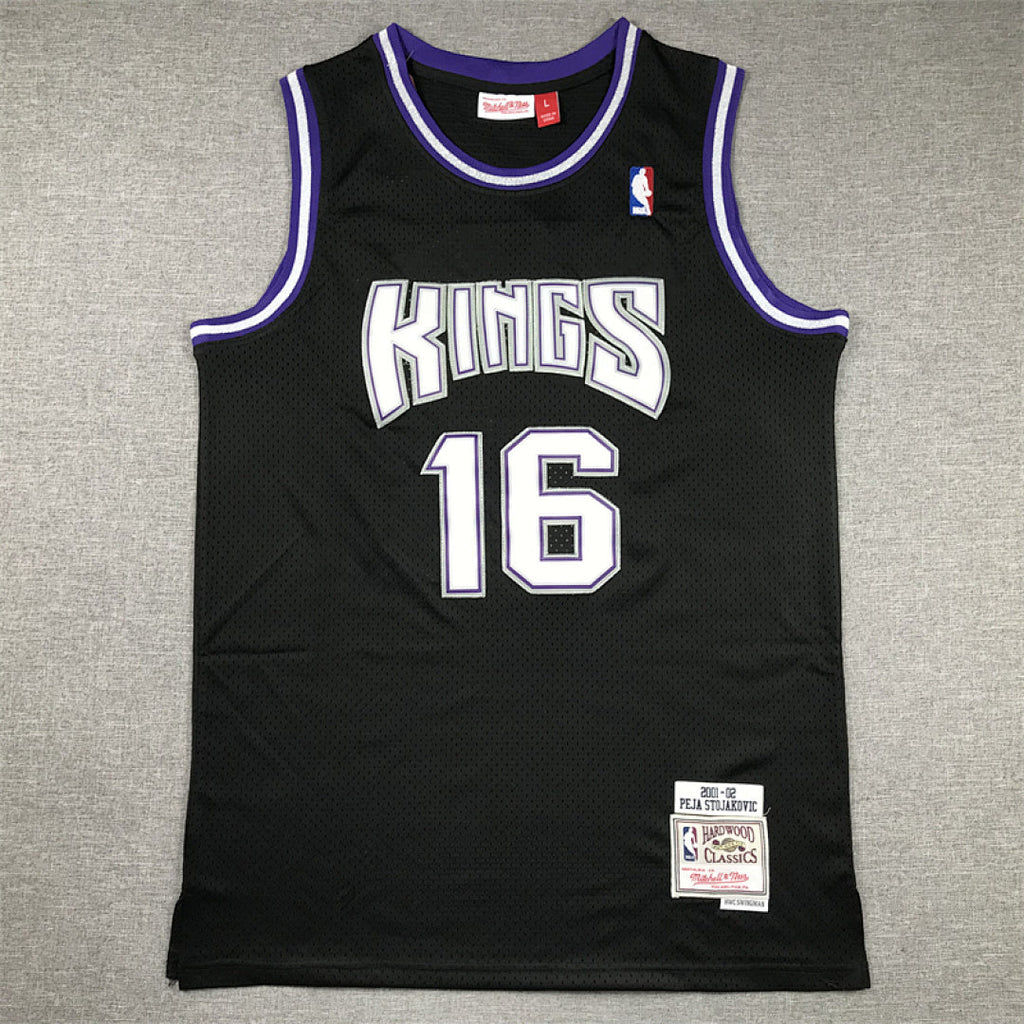 Predrag Stojakovi?'#16 Sacramento Kings 2001-02 Throwback Embroidered Jersey