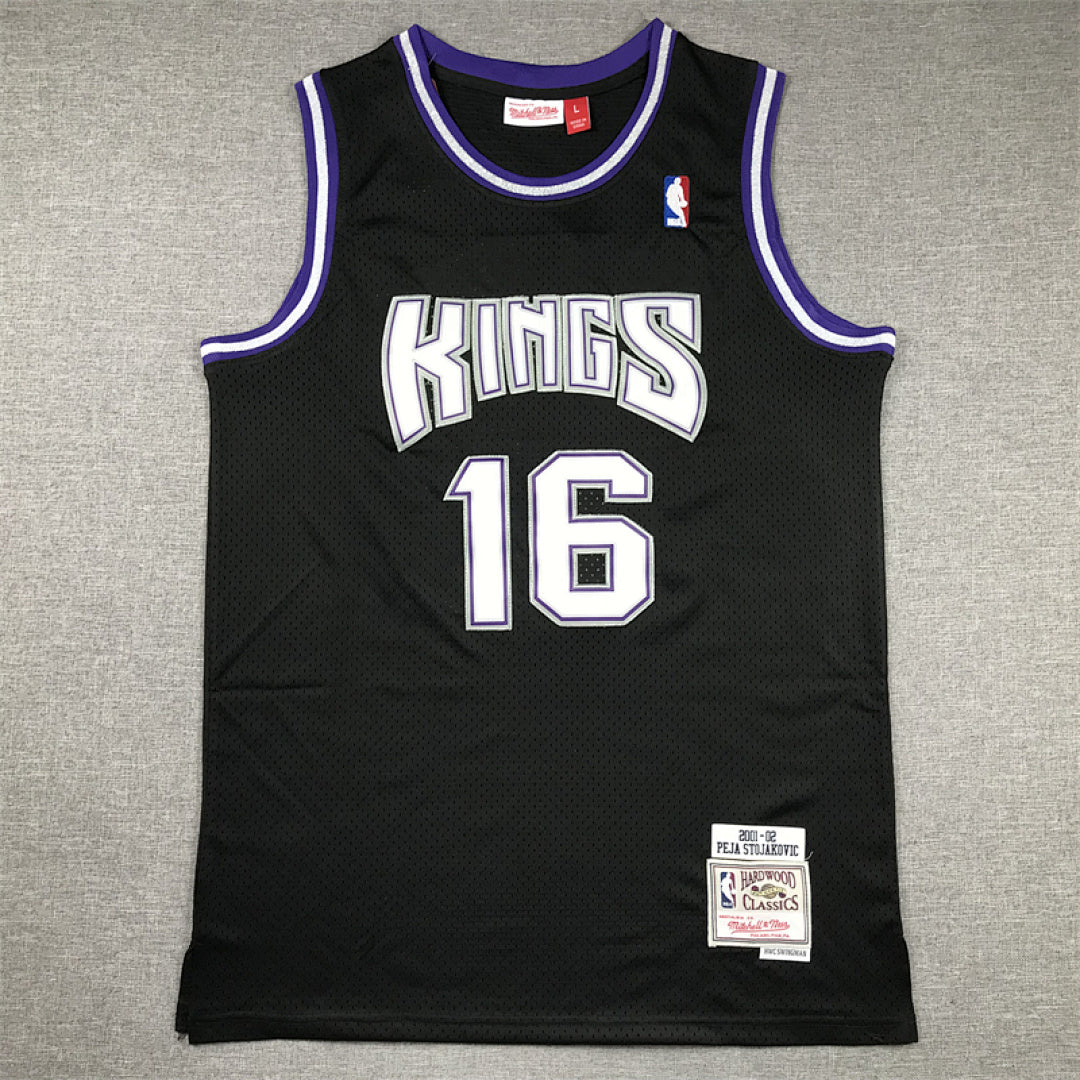 Predrag Stojakovi?'#16 Sacramento Kings 2001-02 Throwback Embroidered Jersey