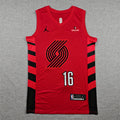 Yang Hansen#16 Portland Trail Blazers Red City Edition Swingman Embroidered Jersey