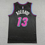 Bam Adebayo# 13 Miami Heat Black City Edition Swingman Embroidered Jersey