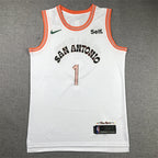 Victor Wembanyama #1 San Antonio Spurs White City Edition Swingman Embroidered Jersey
