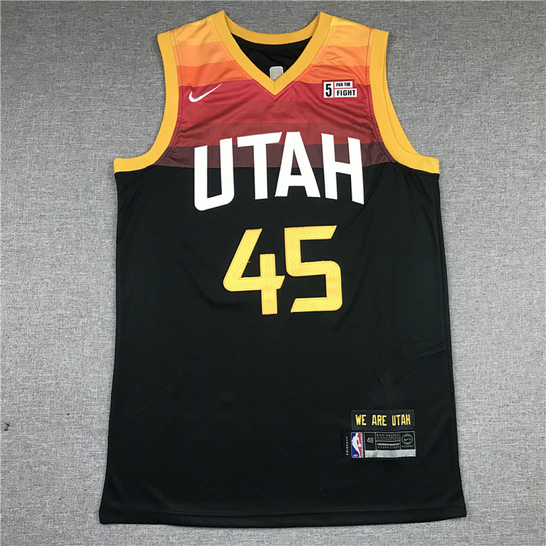 Utah Jazz Donovan Mitchell #45  Black City Edition Swingman Embroidered Jersey