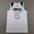 Anthony Edwards #5 Minnesota Timberwolves White City Edition Swingman Embroidered Jersey