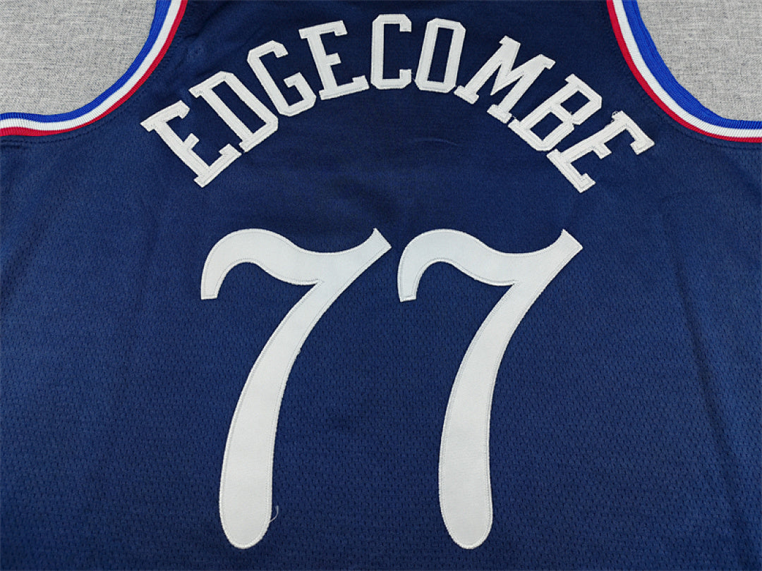 V. J. Edgecombe #77 Philadelphia 76ers Navy Blue City Edition Swingman Embroidered Jersey
