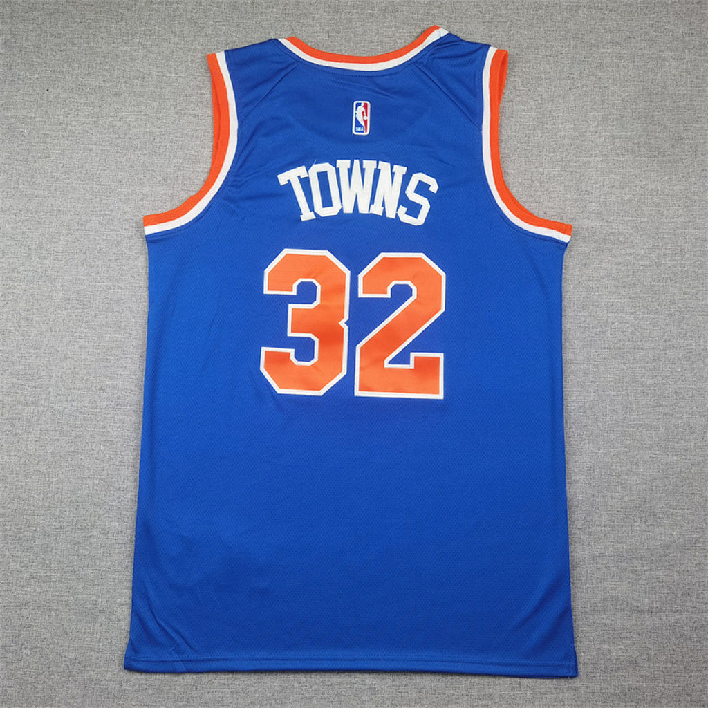 Karl-Anthony Towns#32 New York Knicks Blue City Edition Swingman Embroidered Jersey