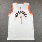 Youth Victor Wembanyama San Antonio Spurs #1 White City Edition Swingman Embroidered Jersey