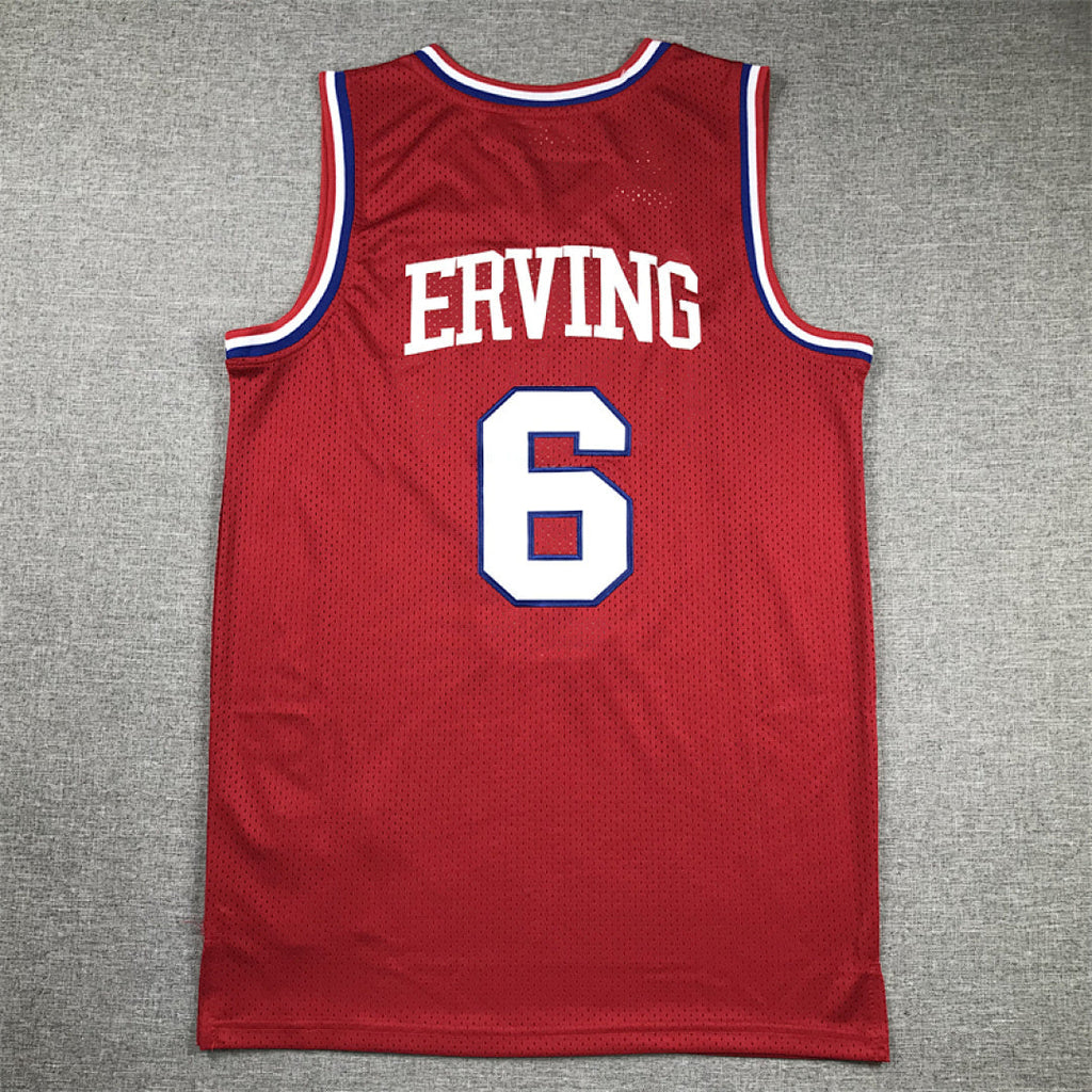 Julius Erving #6 Philadelphia 76ers 1982-83 Retro Red Throwback Embroidered Jersey