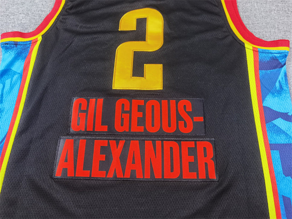 Shai Gilgeous-Alexander#2 Oklahoma City Thunder 2025 Black City Edition Swingman Embroidered Jersey