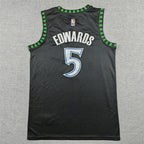 Anthony Edwards #5 Minnesota Timberwolves 2026 Black City Edition Swingman Embroidered Jersey