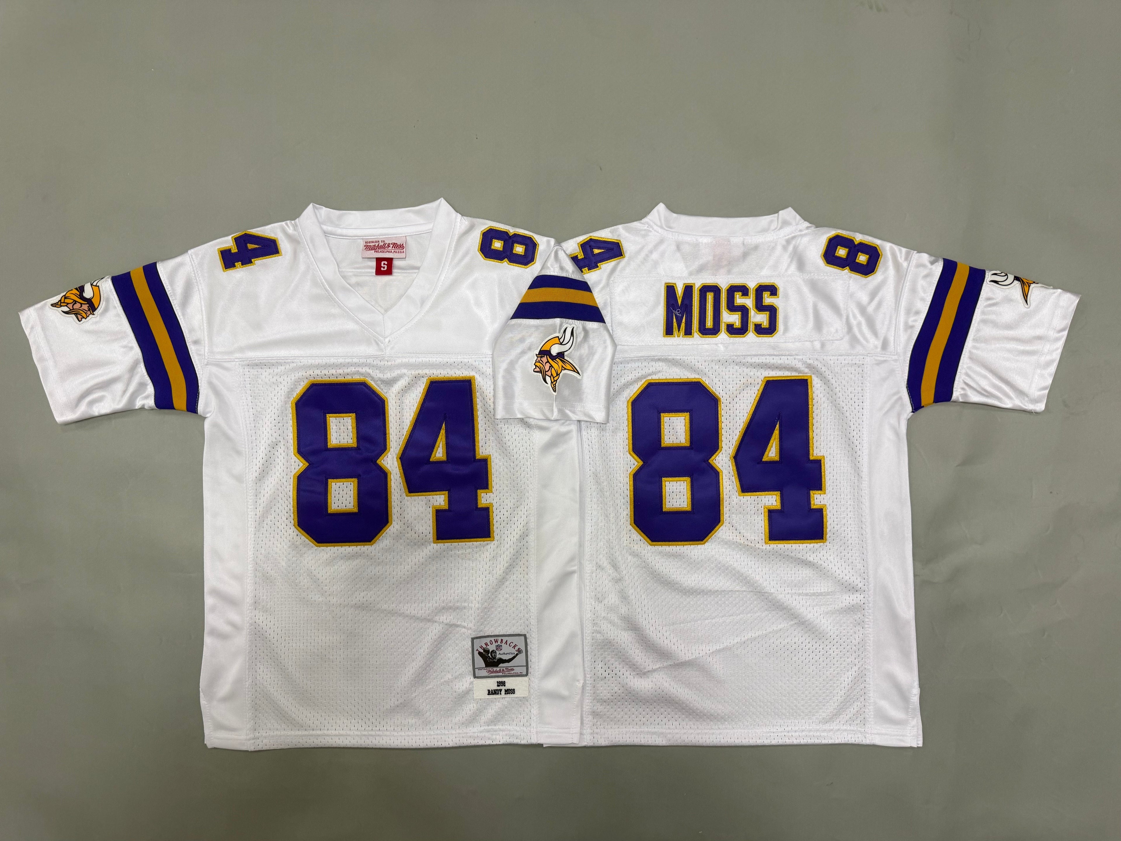 Youth Randy Moss #84 Minnesota Vikings White Vintage Throwback Jersey