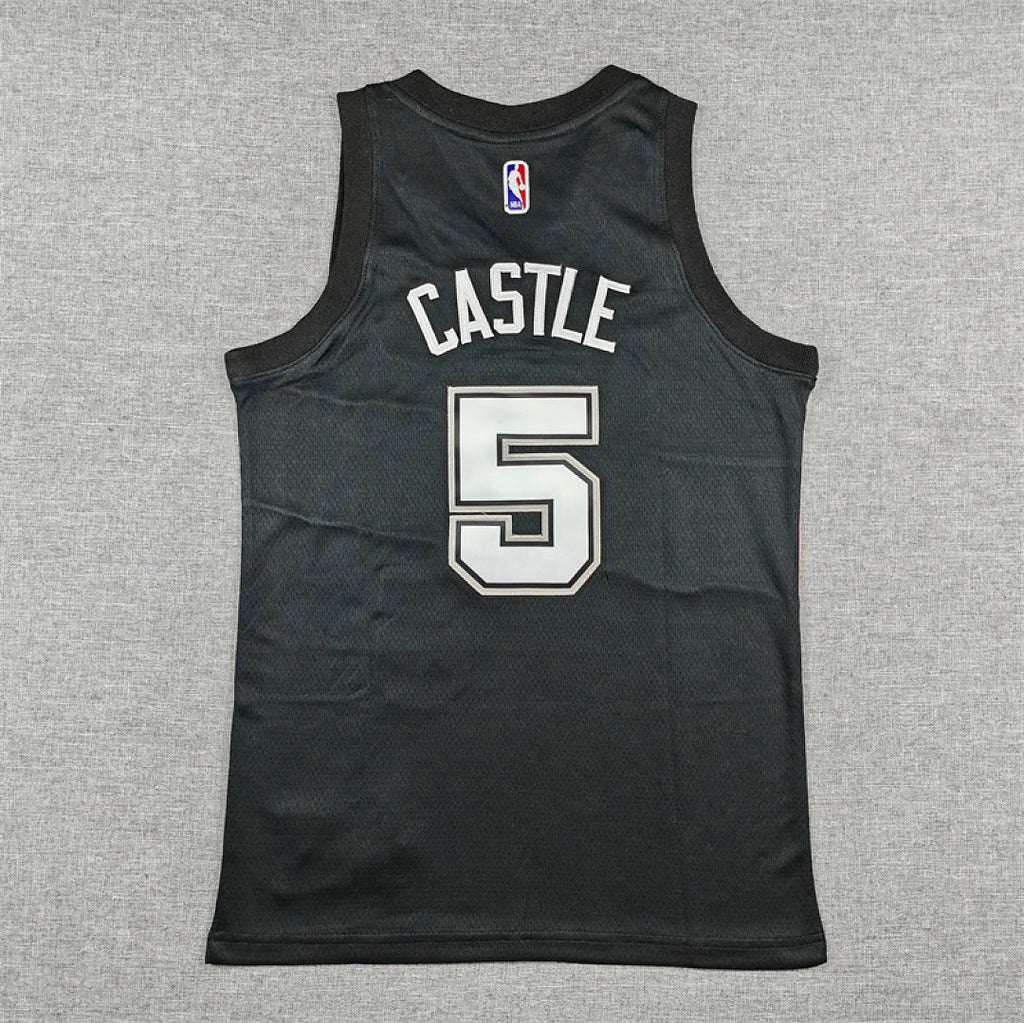 Youth Stephon Castle San Antonio Spurs #5 Black City Edition Swingman Embroidered Jersey