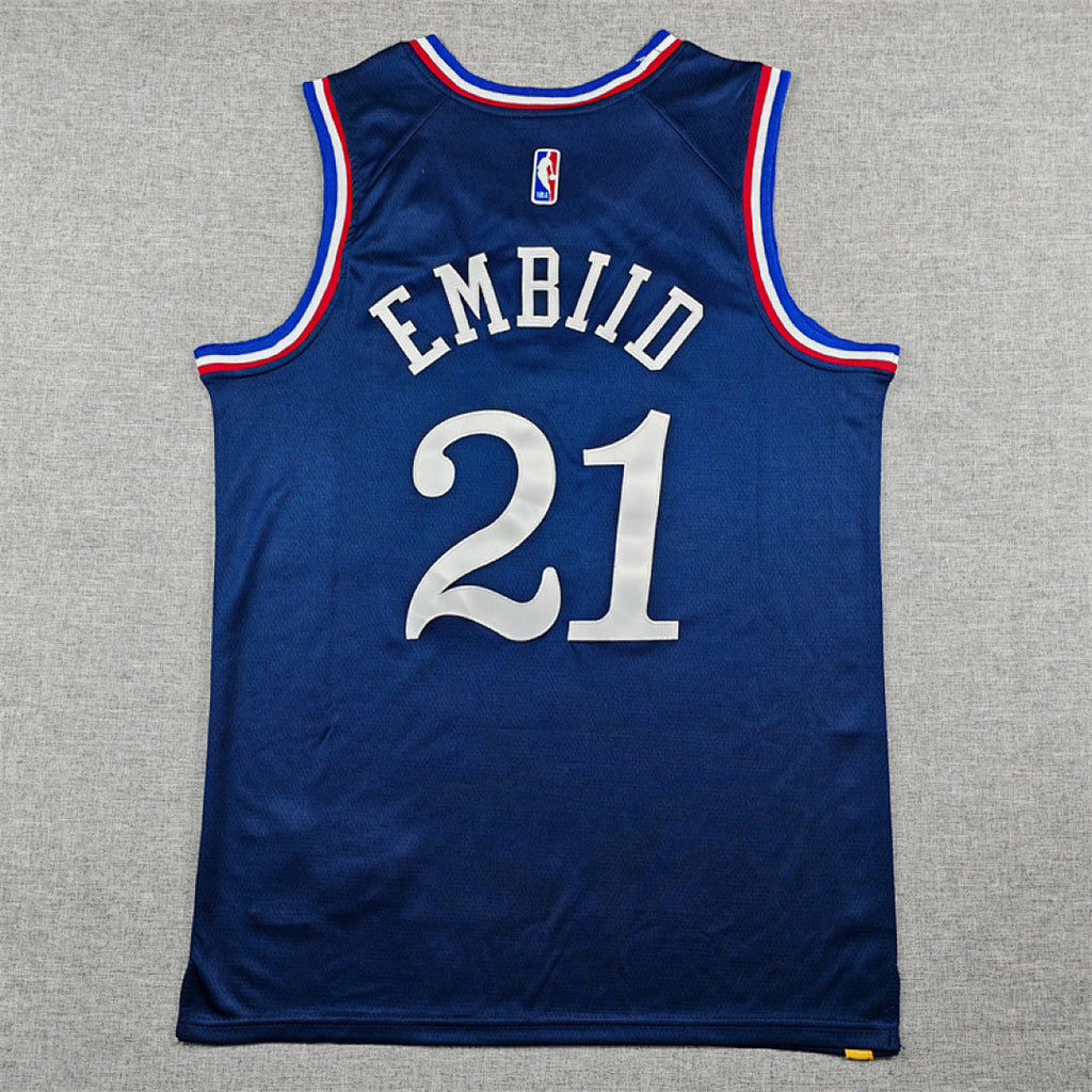 Joel Hans Embiid #21 Philadelphia 76ers Navy Blue  City Edition Swingman Embroidered Jersey