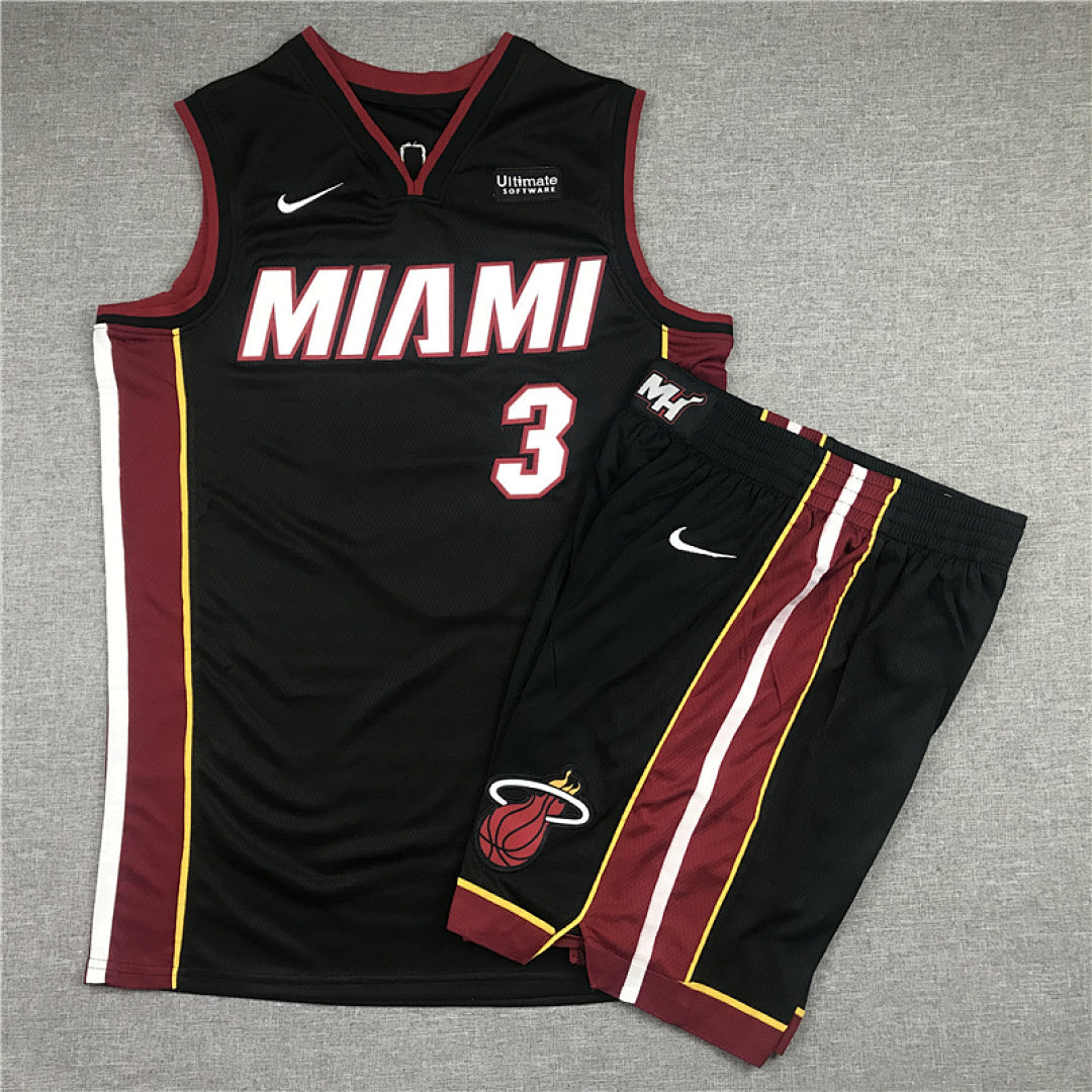 Miami Heat Dwyane Wade #3 City Edition Swingman Set ― Embroidered