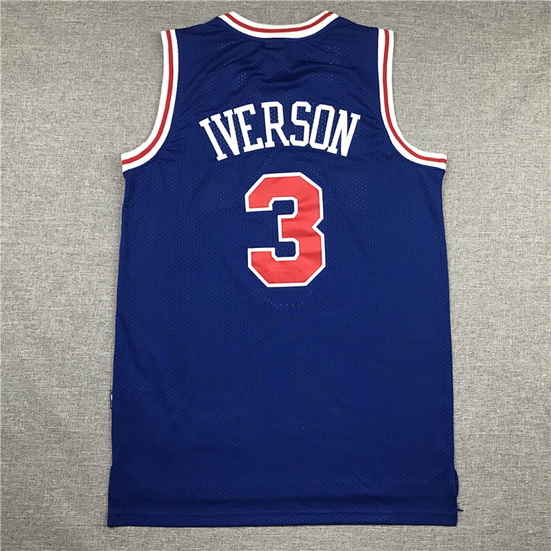 Allen Ezail Iverson #3 Philadelphia 76ers 10th Anniversary Edition  Embroidered Jersey