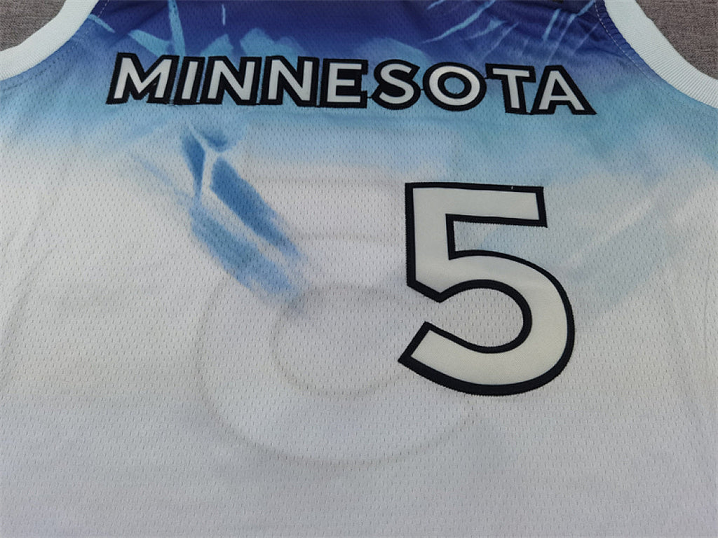 Anthony Edwards #5 Minnesota Timberwolves White City Edition Swingman Embroidered Jersey