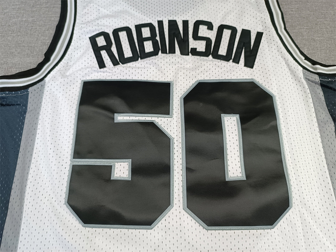 David Robinson #50 San Antonio Spurs 1998-99 white Throwback Embroidered Jersey