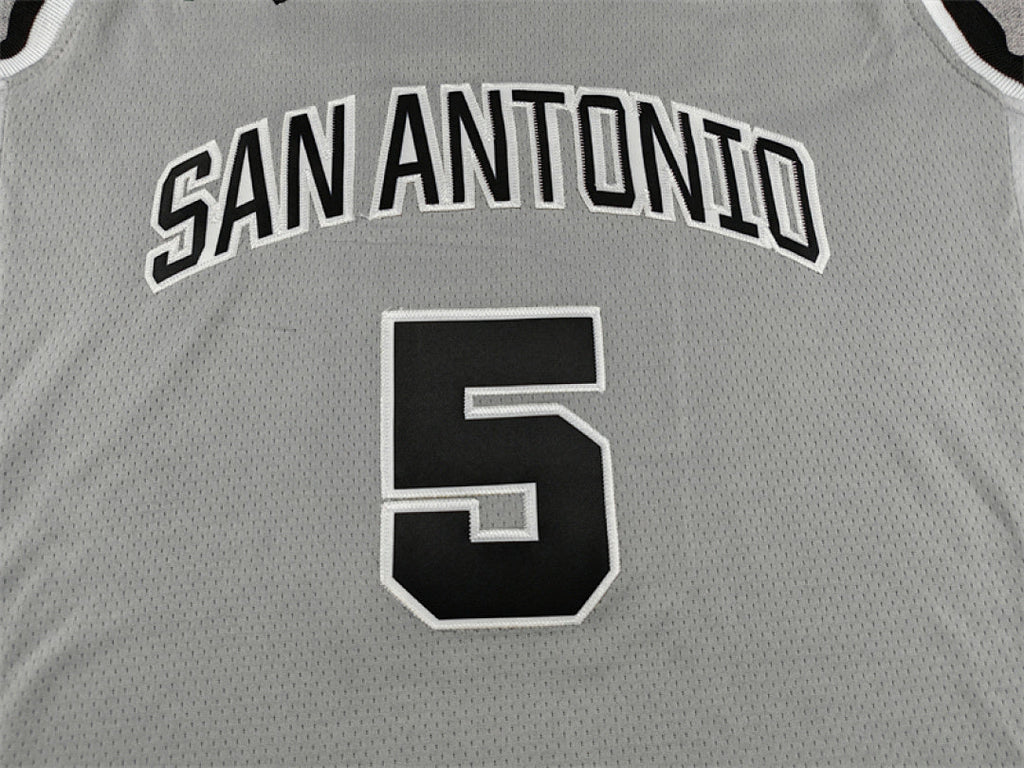 Stephon Castle #5 San Antonio Spurs Grey City Edition Swingman Embroidered Jersey
