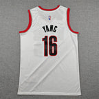 Yang Hansen#16 Portland Trail Blazers White City Edition Swingman Embroidered Jersey