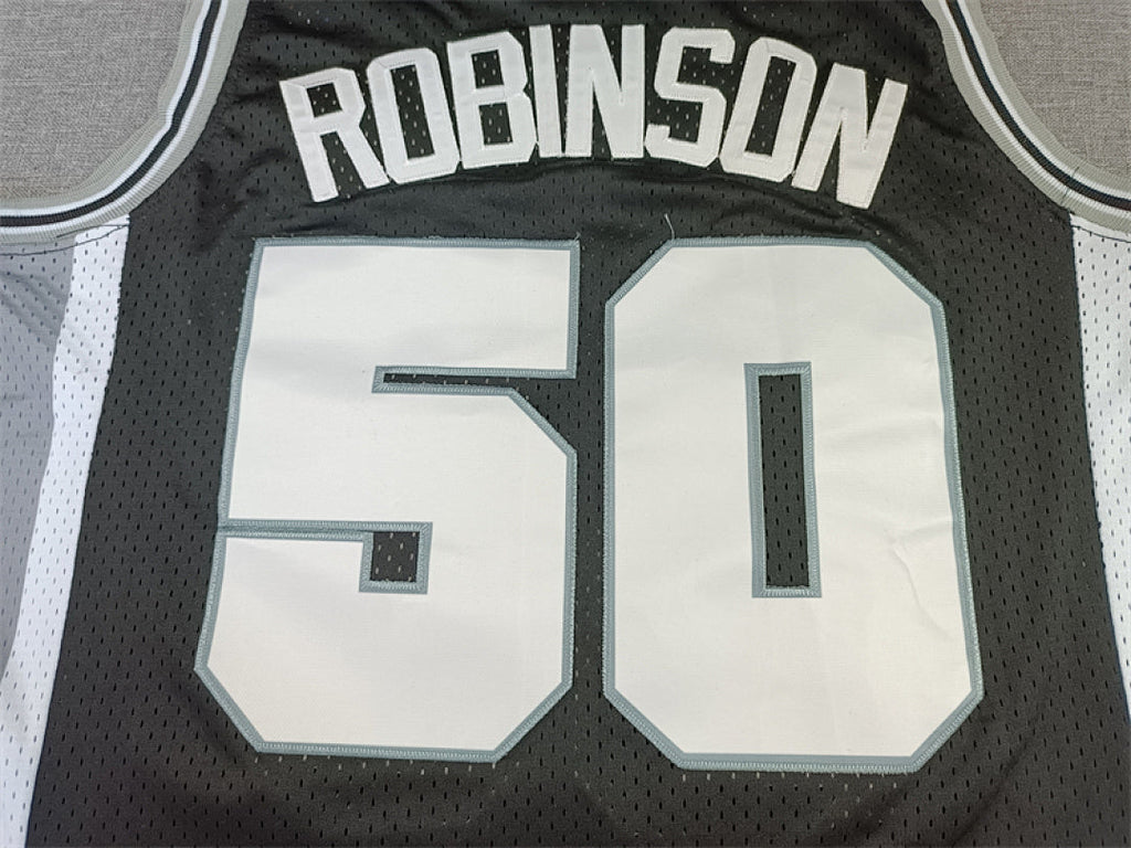 David Robinson #50 San Antonio Spurs 1998-99 Black Throwback Embroidered Jersey
