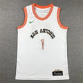 Youth Victor Wembanyama San Antonio Spurs #1 White City Edition Swingman Embroidered Jersey