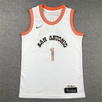 Youth Victor Wembanyama San Antonio Spurs #1 White City Edition Swingman Embroidered Jersey