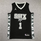 Youth Victor Wembanyama San Antonio Spurs #1 Black Statement Edition  Embroidered Jersey