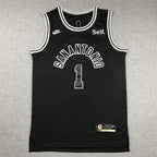 Victor Wembanyama #1 San Antonio Spurs Black City Edition Swingman Embroidered Jersey