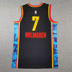Chet Holmgren#7 Oklahoma City Thunder 2025 Black City Edition Swingman Embroidered Jersey
