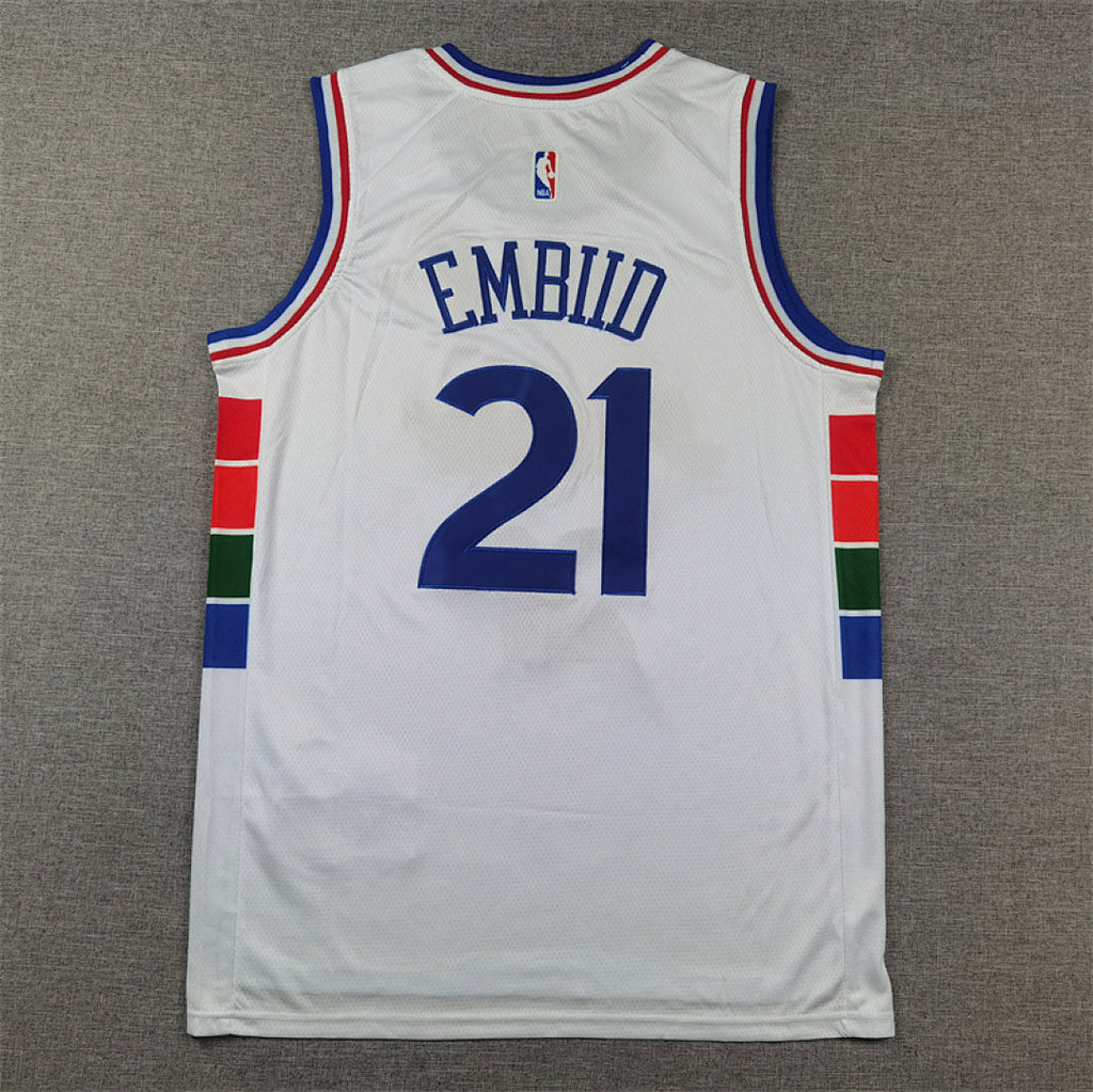 Joel Hans Embiid #21 Philadelphia 76ers White City Edition Swingman Embroidered Jersey