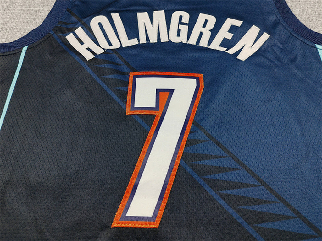 Chet Holmgren#7 Oklahoma City Thunder 2026 Blue City Edition Swingman Embroidered Jersey