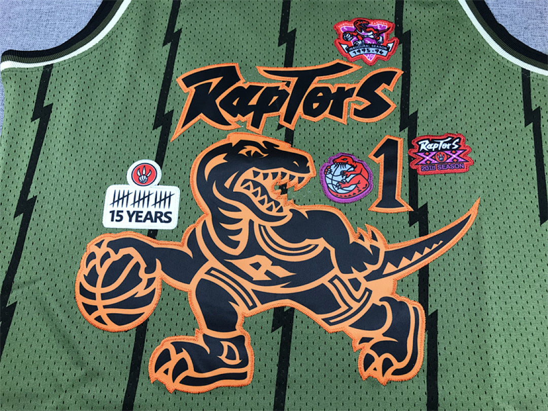 Tracy McGrady #1 Toronto Raptors 1998-99  Throwback Embroidered Jersey