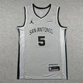 Stephon Castle #5 San Antonio Spurs Grey City Edition Swingman Embroidered Jersey