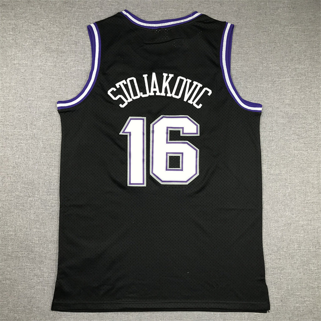 Predrag Stojakovi?'#16 Sacramento Kings 2001-02 Throwback Embroidered Jersey