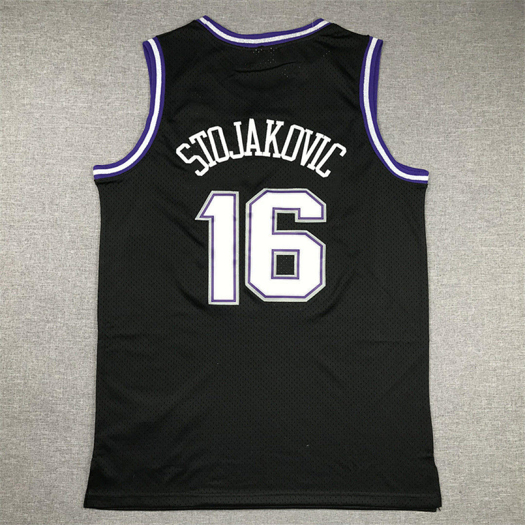 Predrag Stojakovi?'#16 Sacramento Kings 2001-02 Throwback Embroidered Jersey