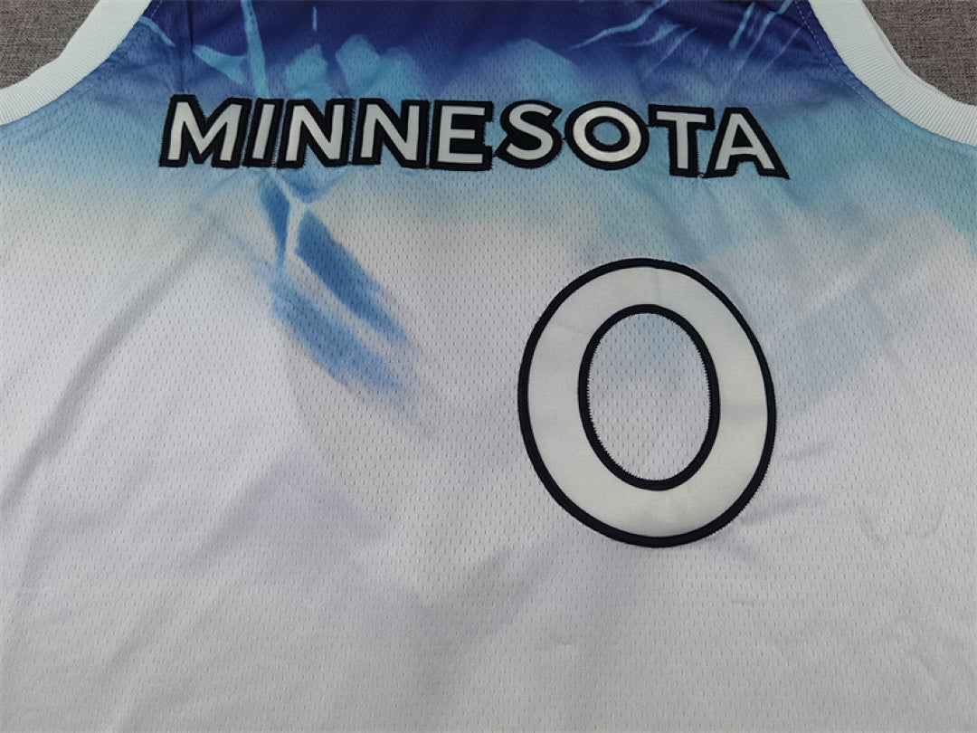 Donte DiVincenzo #0 Minnesota Timberwolves 2025 White City Edition Swingman Embroidered Jersey